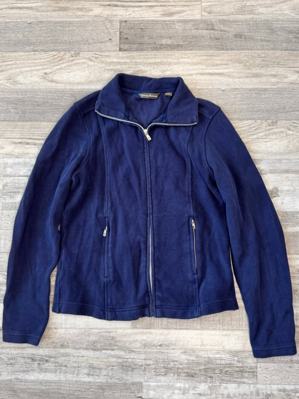 Tommy Bahama Navy Cotton Full Zip Men's Collared Jacket Size Small K13